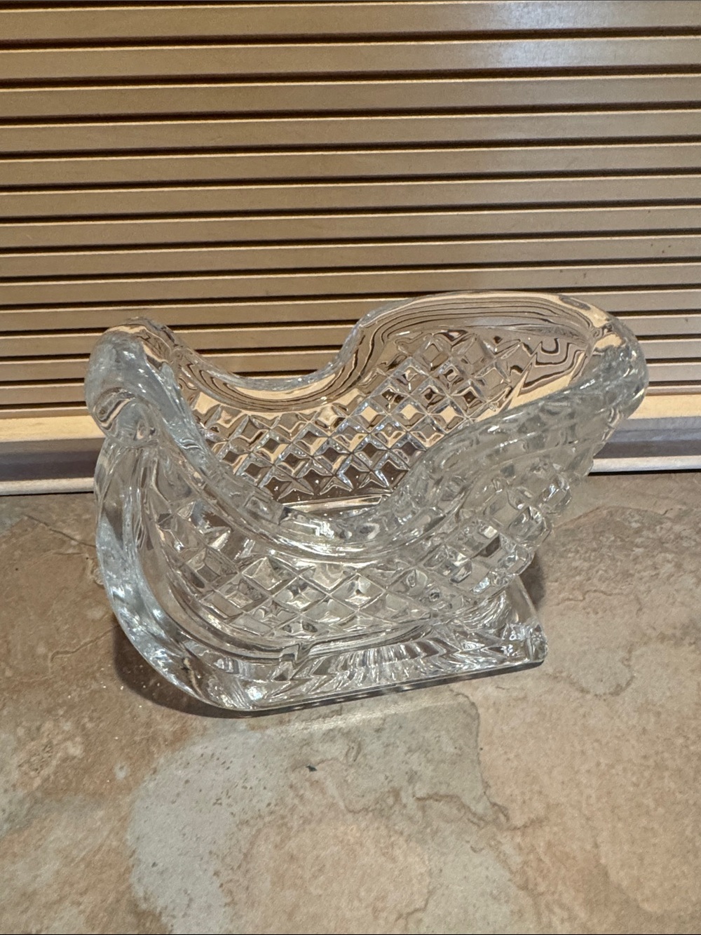 Clear Pressed Glass Sleigh